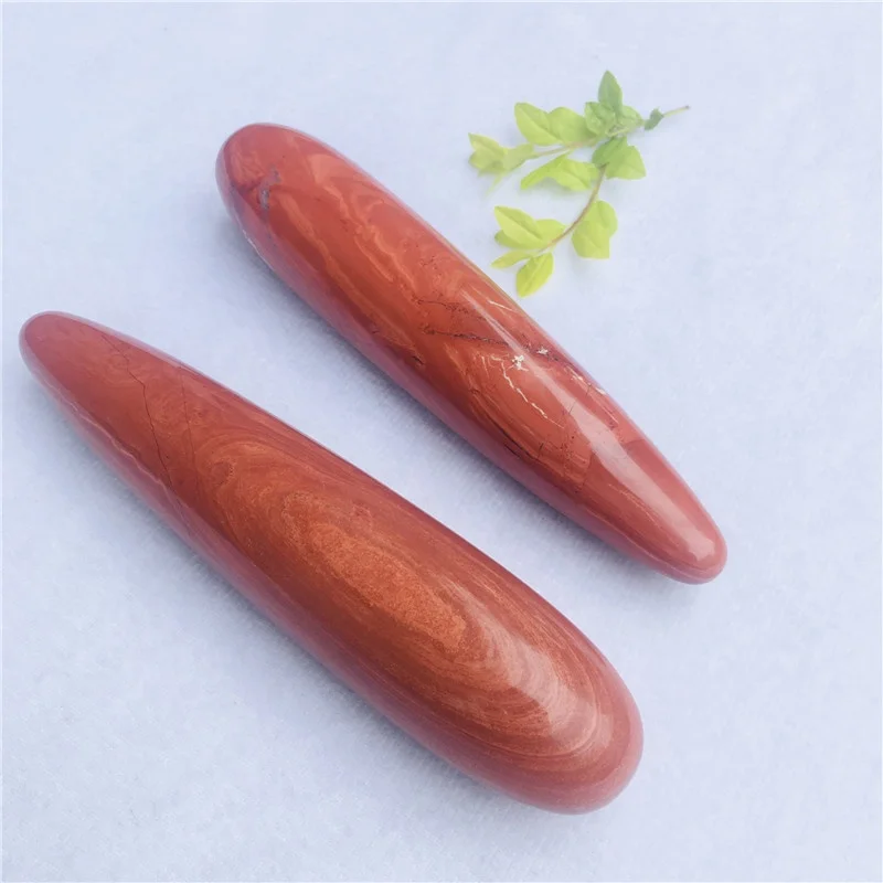 wholesale Natural crystal massage wand healing Red jasper quartz crystal dildo for sexy toys wand massage