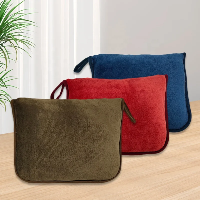 Custom logo Outdoor Portable Flannel Fleece Travel Airplane Blanket 2 in 1 Pillow Blanket Set