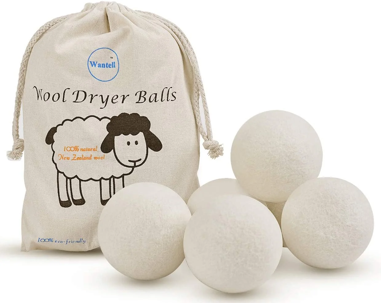 100%  New Zealand Wool Reusable Laundry Wool Dryer Balls