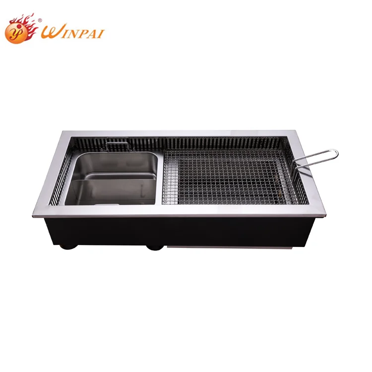 Commercial Two-Flavor Hot Pot Combine BBQ Grill Smokeless Korean Electric Bbq Grill