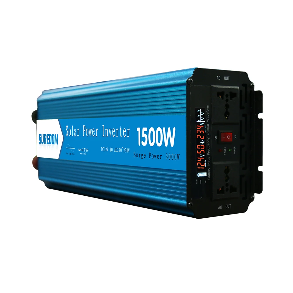 Suredom pure sine wave 1500W 3000w solar DC 12v 24v AC 110v 220v 230v 240v inverter with toroidal transformer