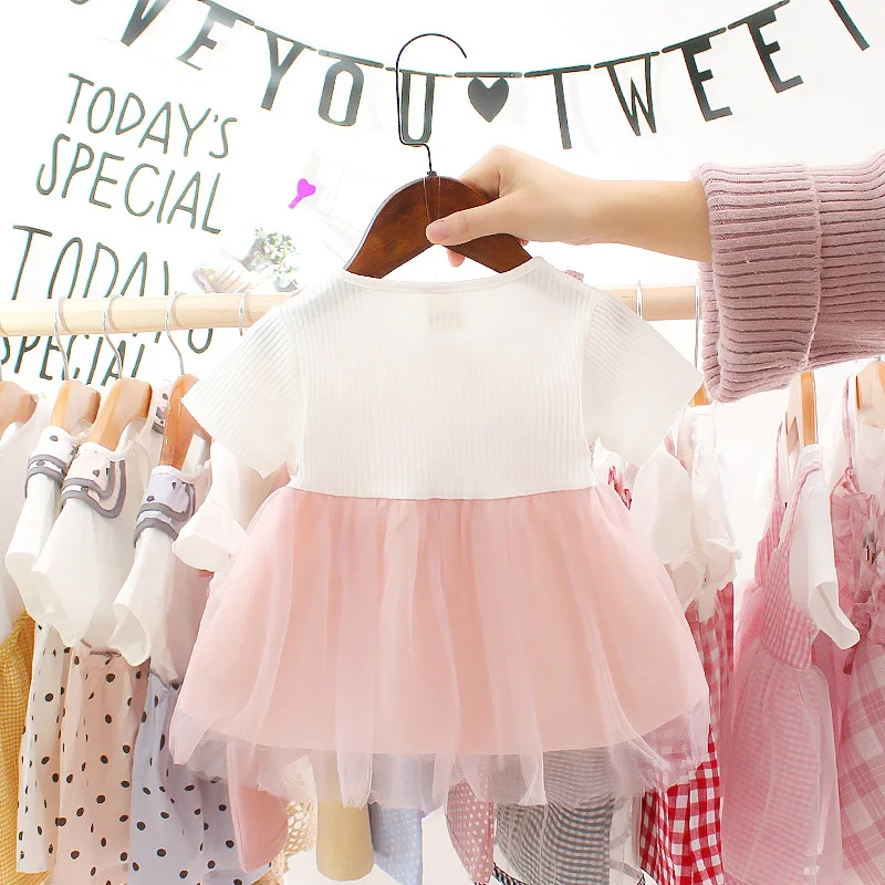kids pettiskirt 2019 Korean version summer short-sleeved mesh baby princess children new girl dress