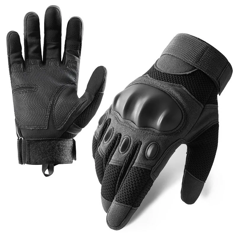 Touchscreen Full Finger Tactical Working  Gloves Black Genuine Leather Pakistan