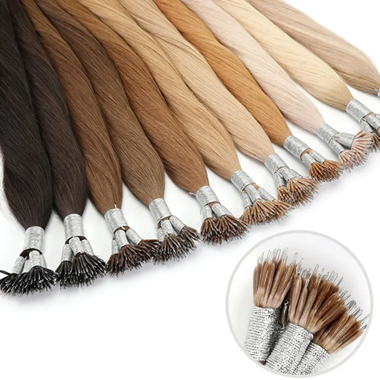 Oem Delux Double Drawn Raw Indian Cuticle Aligned Virgin Hair Nano Ring Extensions