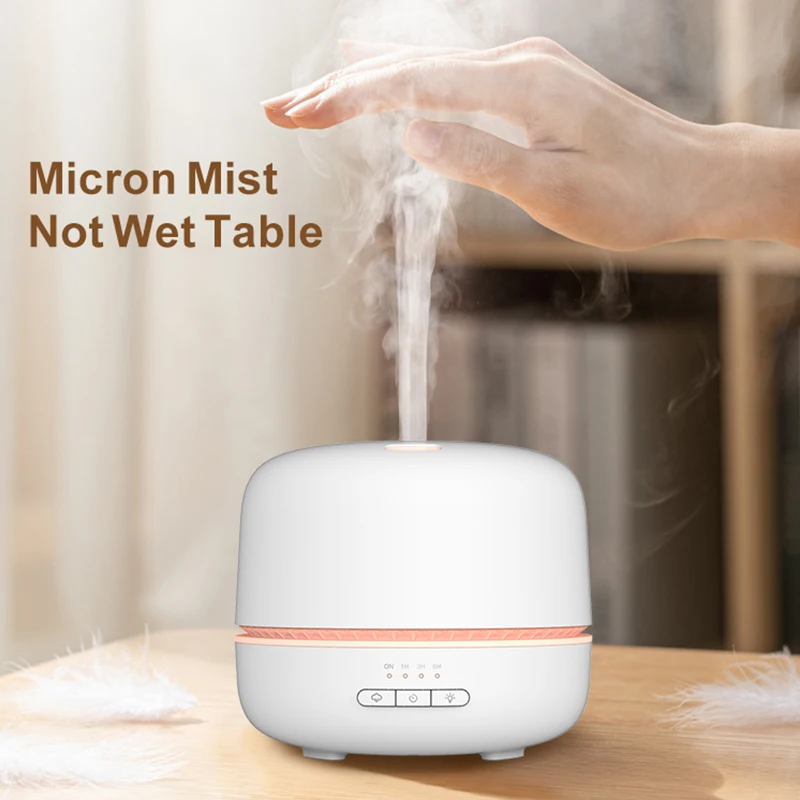 Wholesale Wooden Stand Wood Mood Light 300Ml 7 Rgb Lamp Night Aroma Diffuser Bottle