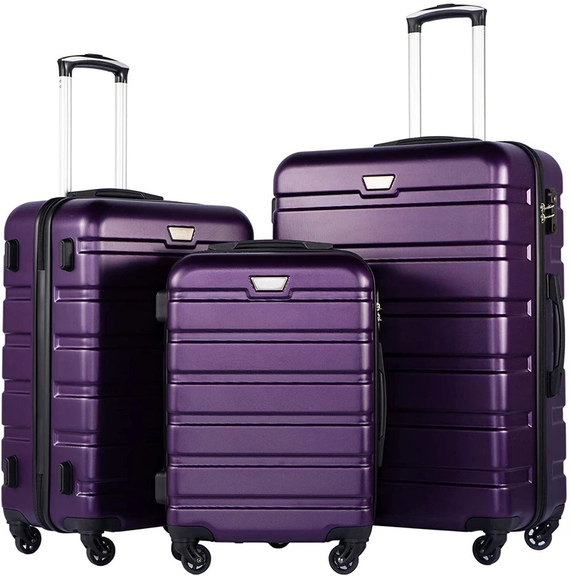 Luxury Purple Famous Brand High End Girly Suitcase Traveling Bags Sample Luggage Suitcase 3Pcs Set for Women Girl