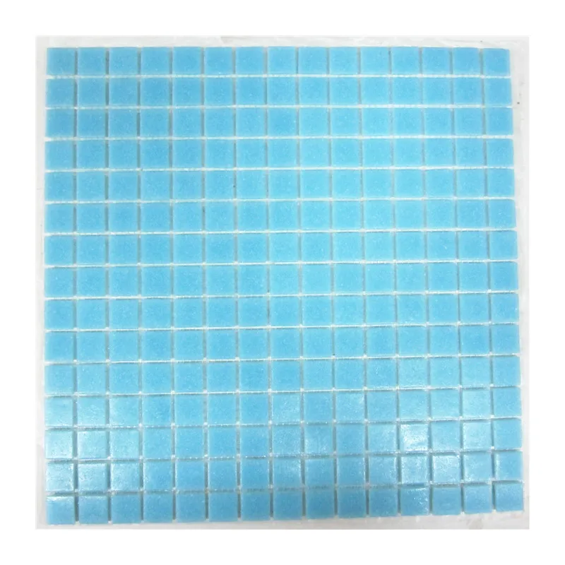 20x20mm swimming pool blue glass mosaic tile pool mosaic tile for swimming pool factory price