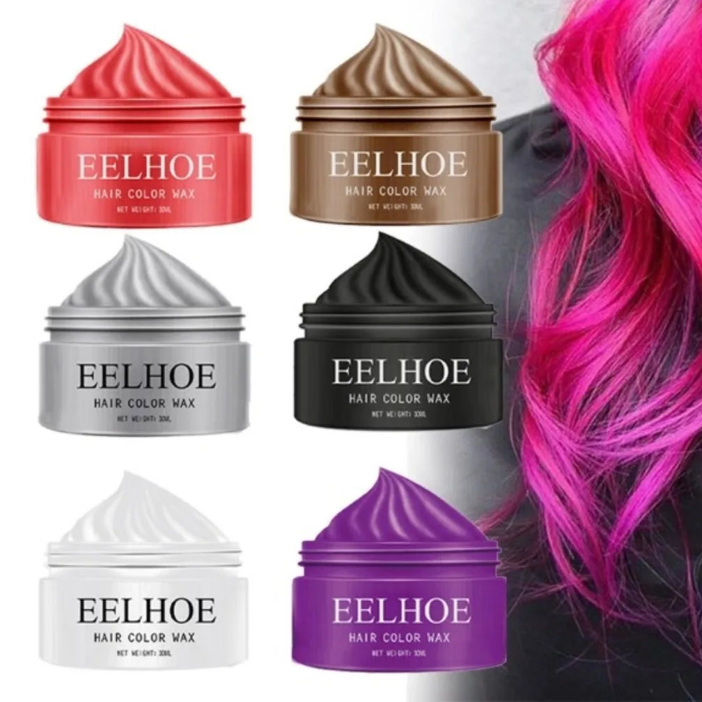 White black purple brown red gray one time hair dye without damaging hair colorful hair dye wax