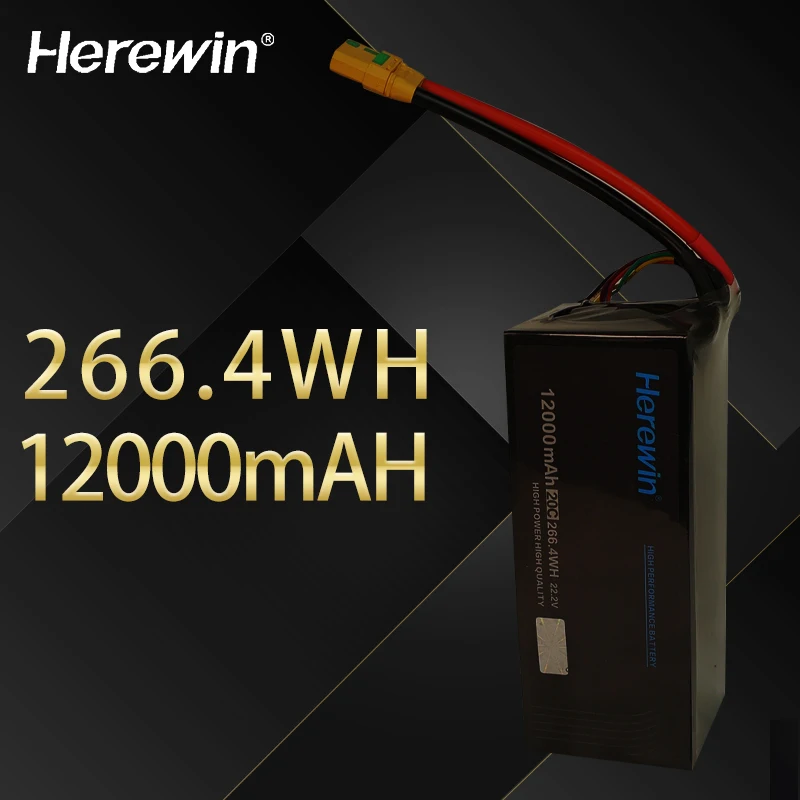 Herewin 12000mAh 6S 22.2V 20C Rechargeable Polymer Lithium Lipo Battery for Drone