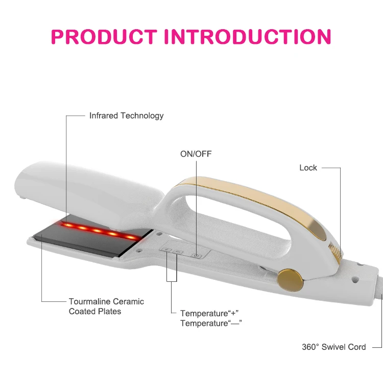 Professional Titanium Hair Iron Straightener With LCD Flat Irons Wholesale Private Label Customize Hair Straightener