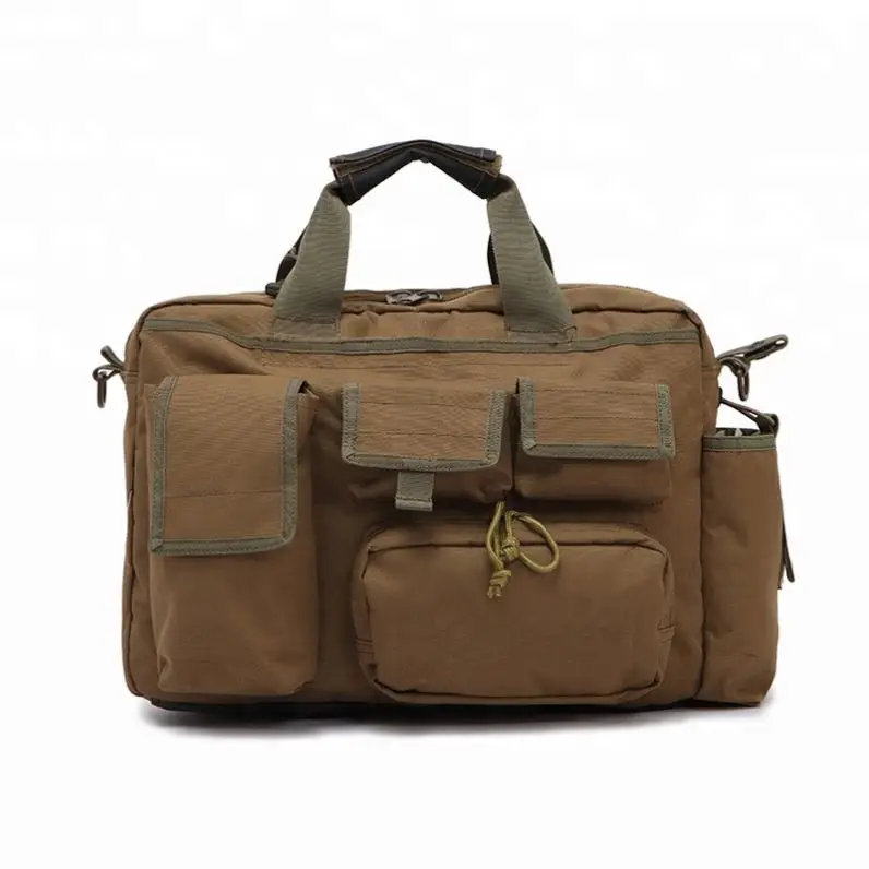 Прочная винтажная холщовая сумка-мессенджер через плечо с несколькими карманами для ноутбука в стиле милитари для тяжелых условий эксплуатации для мужчин