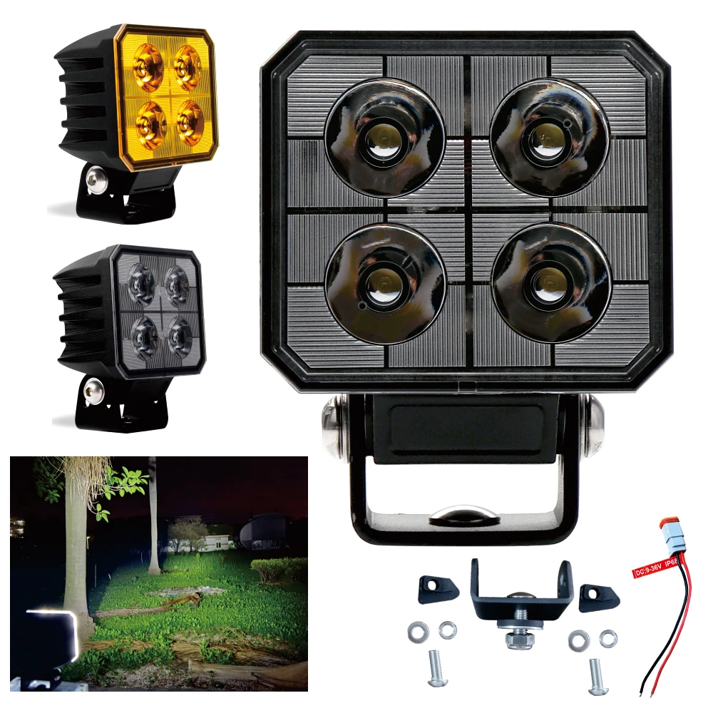 3inch 40w flood beam bright led tractor work lights waterproof IP68 heavy duty