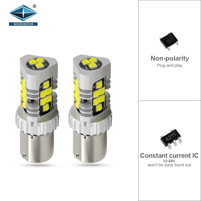 Auto Lighting Systems 1156 1157 7440 7443 21SMD 3030 Auto Led Turning Signal Lights Bulbs