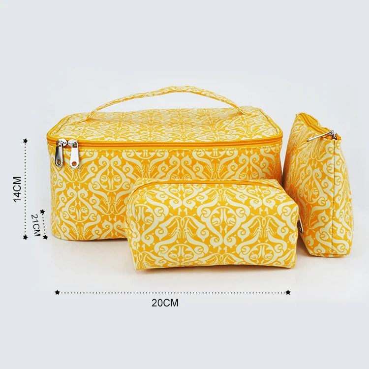 Women Fashion Large Capacity Makeup Organizer Bag Travel Printed Canvas Cosmetic Bag
