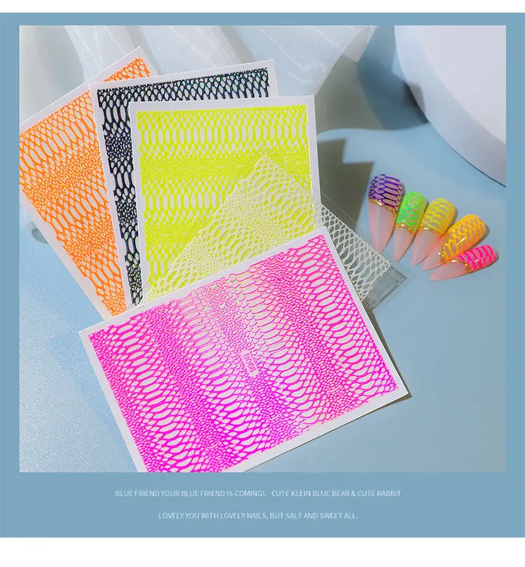 12 pcs per bag mixed color Snake Hologram Nail Stickers Animal Design Metal Snake Temporary Tattoo Manicure 3d Nail Decals