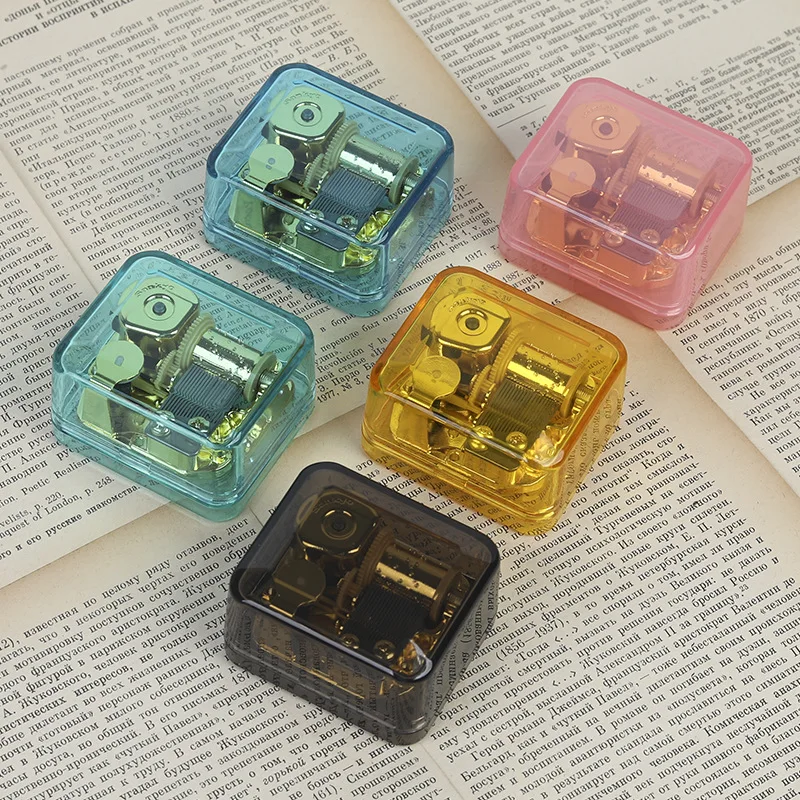 Ever Bright Factory Printing Acrylic Transparent Mini Music Box With Gold-Plated Sankyo Music Mechanism For Birthday Gifts