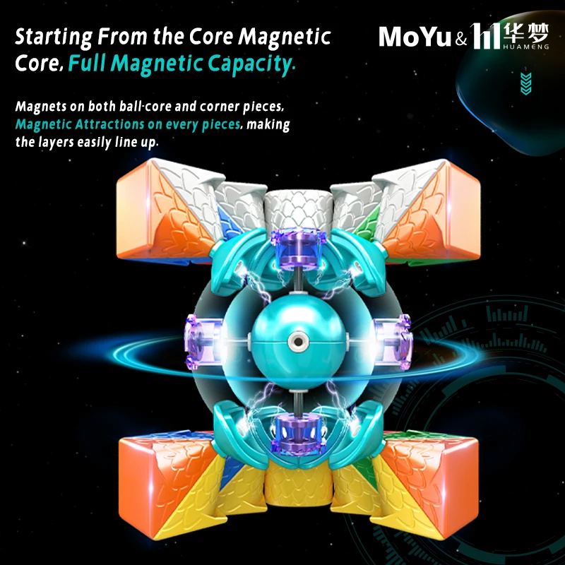 Moyu Cube HM YS3M Ball-Core with Magic Clothes Version Magnetic Positioning 3x3x3 Maglev Cube Stickerless Puzzle magic cubes