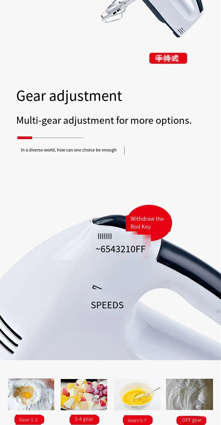 2-in-1 desktop/portable adjustable multi-gear mixer with seven-gear switching Blender