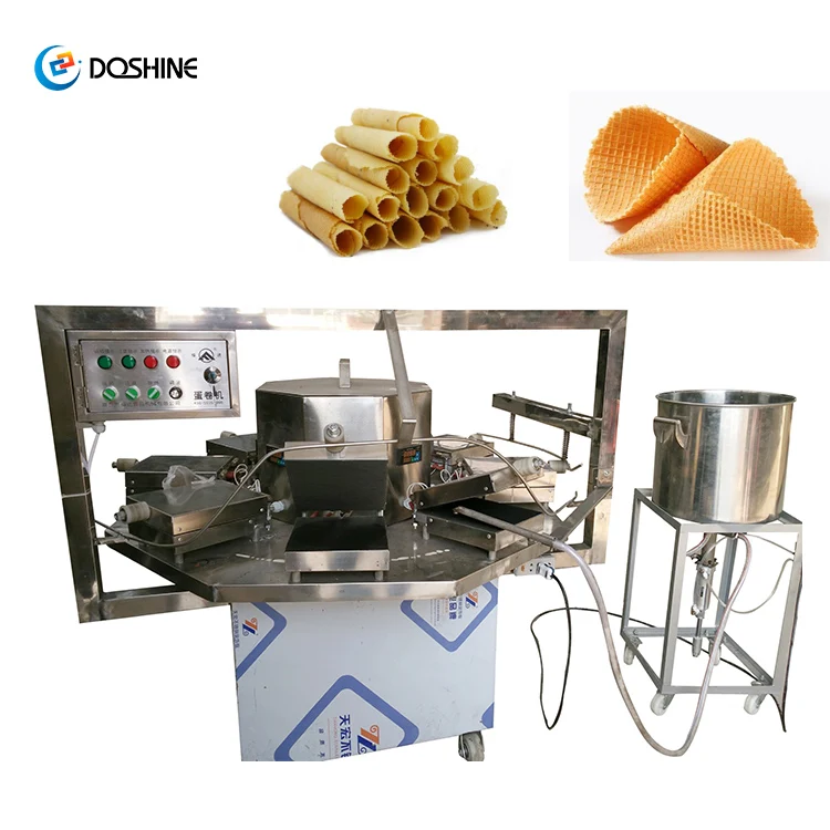 Automatic Rolled Sugar Cone Baking Machine / Ice Cream Cone Making Machine / Pizza Waffle Cone Production Line