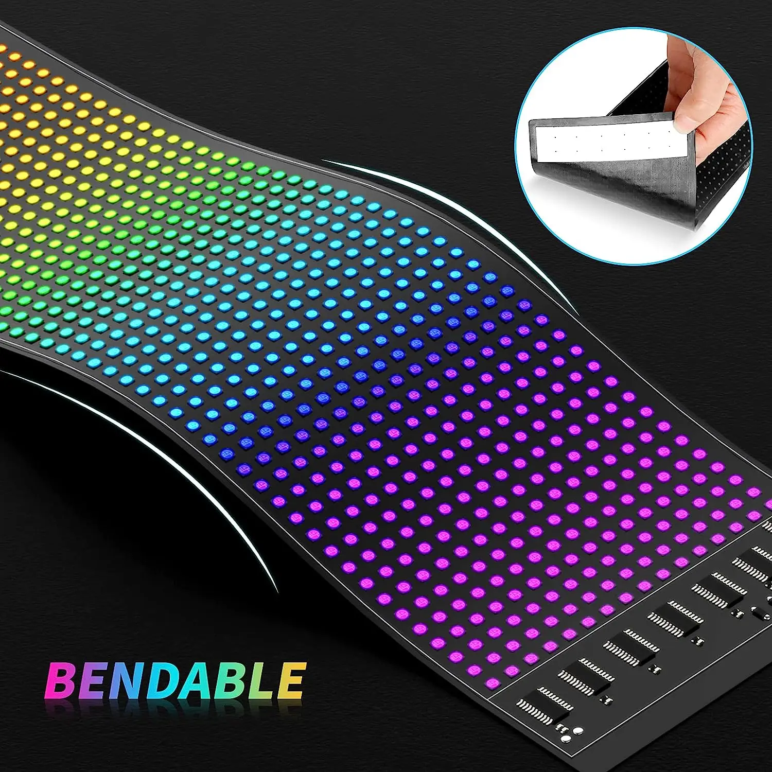 Светодиодная матричная панель 60*192 мм P3 умная цифровая Гибкая Адресуемая RGB пиксельный узор текстовая анимация вывески