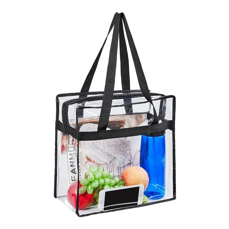 
Eco-friendly PVC Shopping Handbags Bag Tote Shopper Handles Transparent Clear Large Capacity 
