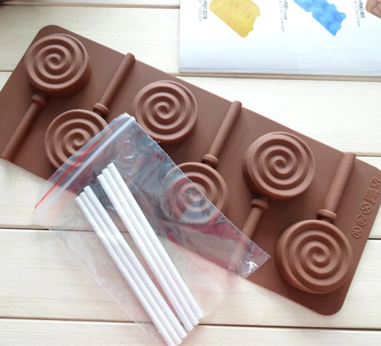 Wholesale Bpa Free Food Grade Easy Off Silicone Cake Chocolate Lollipop Mold For Kids Handmade Lollipop Mold Set