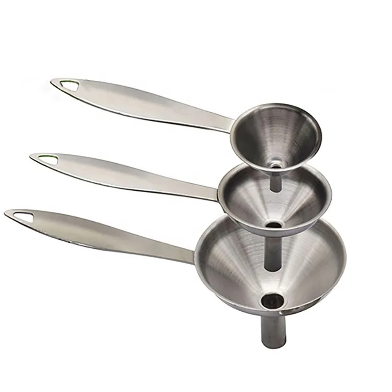 
Small Metal Funnel 3 in 1 Stainless Steel Kitchen Funnels for Filling Bottles 