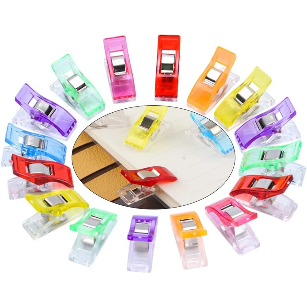 Wholesale 50 PCS Colorful Sewing Craft Clamps For Crochet and Knitting Fabric and Paper Quilting Sewing Clips