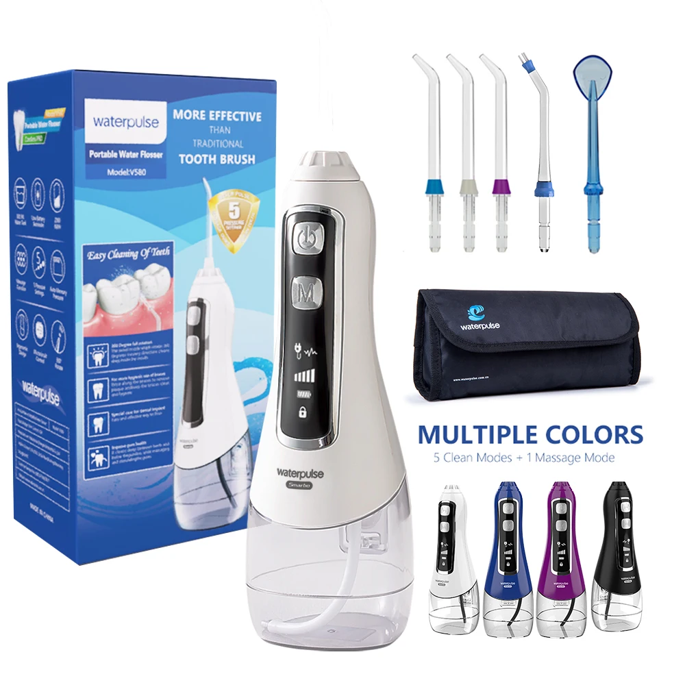 Waterpulse Smarbo 6 Modes 320ML Mini Rechargeable Portable Water Flosser Cordless  Dental Irrigator Oral Teeth Cleaning