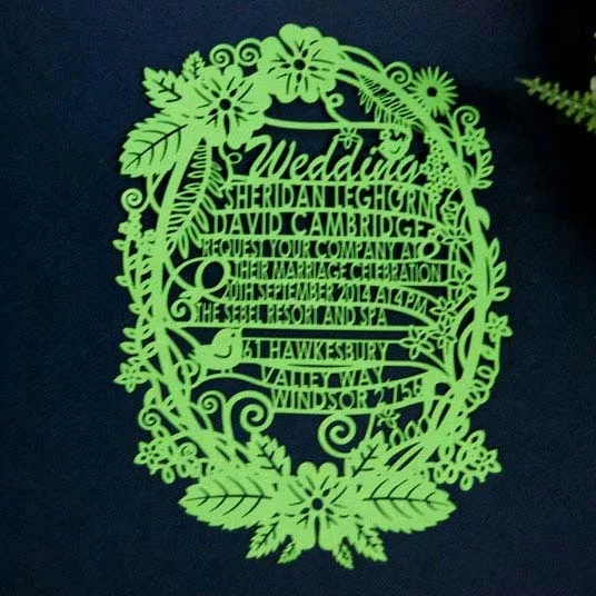 Romantic Personalised Papercut On Your Wedding Day Decor Card, Song Lyrics Laser Cut Wedding Card, Paper Cut Card for Weddings