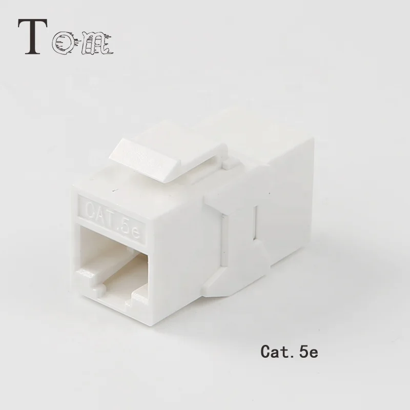 TOM-KJ-29 CAT5E/CAT6/CAT6A UTP 180 degree telecom communication INLINE COUPLER KEYSTONE JACK