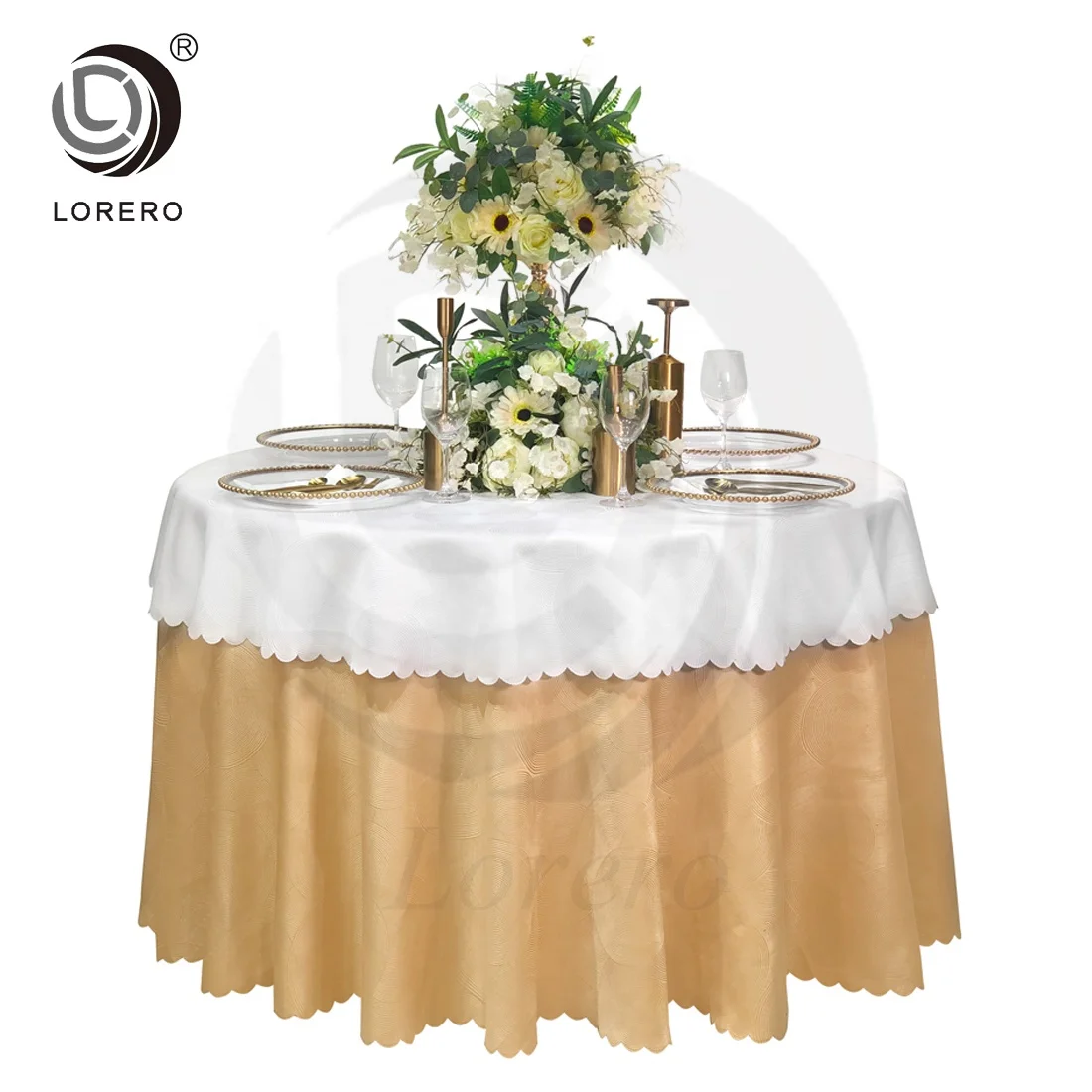 High Quality wedding party home hotel banquet polyester decorative round table cloth