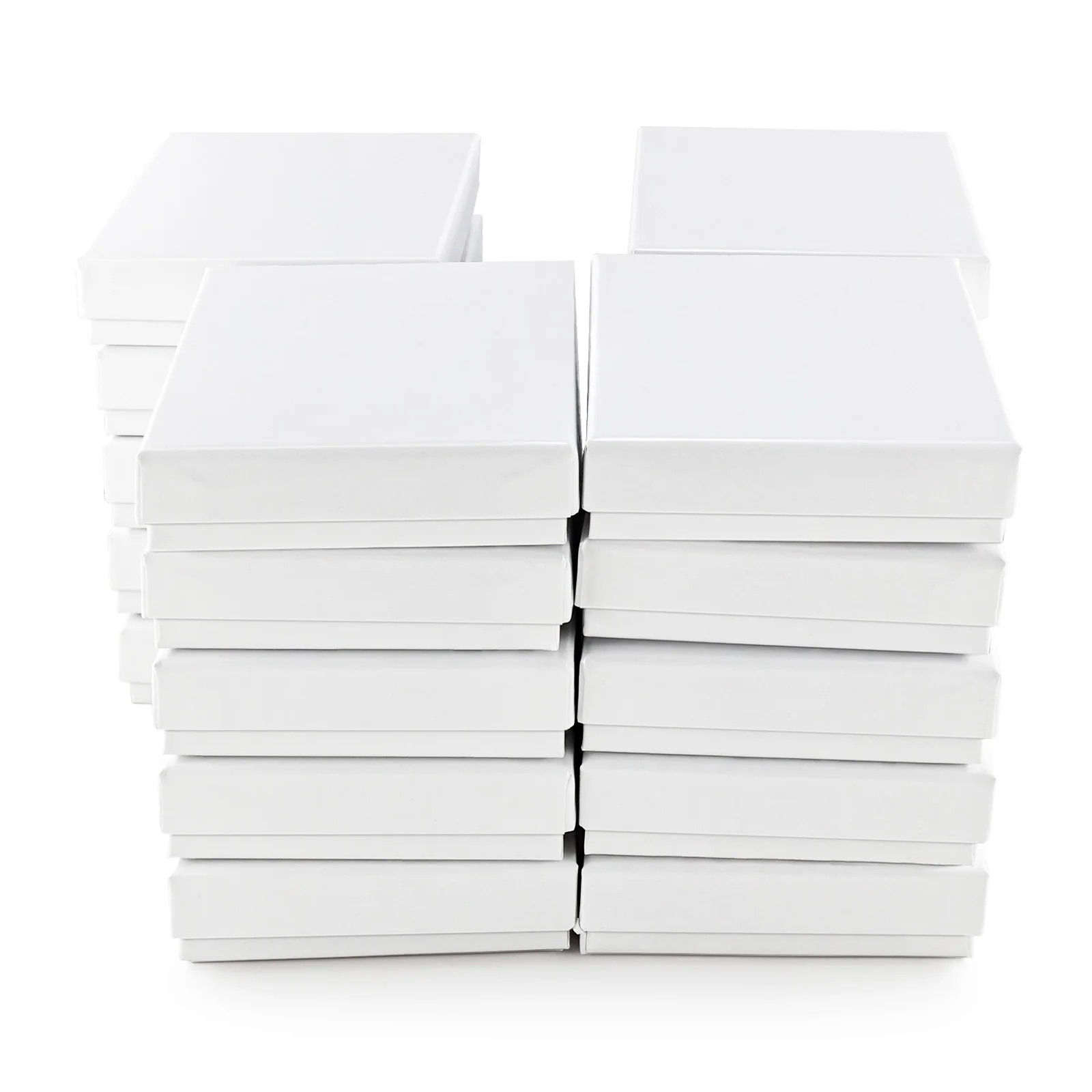 3.5 x3.5 x1 inch Cotton Filled Jewelry Box Small gift box Kraft Paper Cardboard Shipping Box for Jewellery Packaging