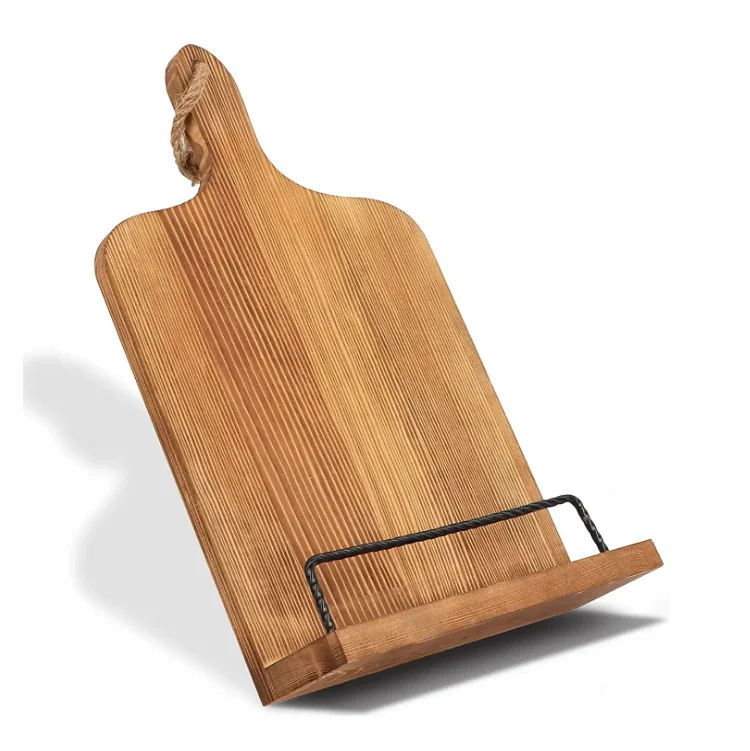 high quality freestanding design cookbook stand kitchen counter rustic adjustable recipe book holder