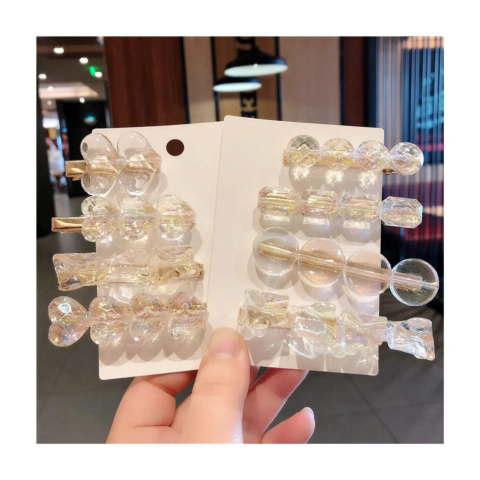 New Style 2021 Dream Transparent Acetate Duck Hair Clips Sweet Heart All-match Duck Hair Clips For Girls