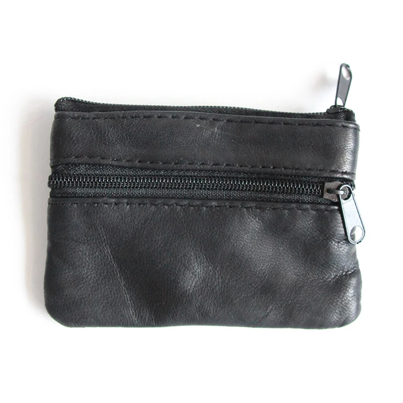 
High Quality Keychain Genuine Leather Mini Zipper Coin Purse For Women 