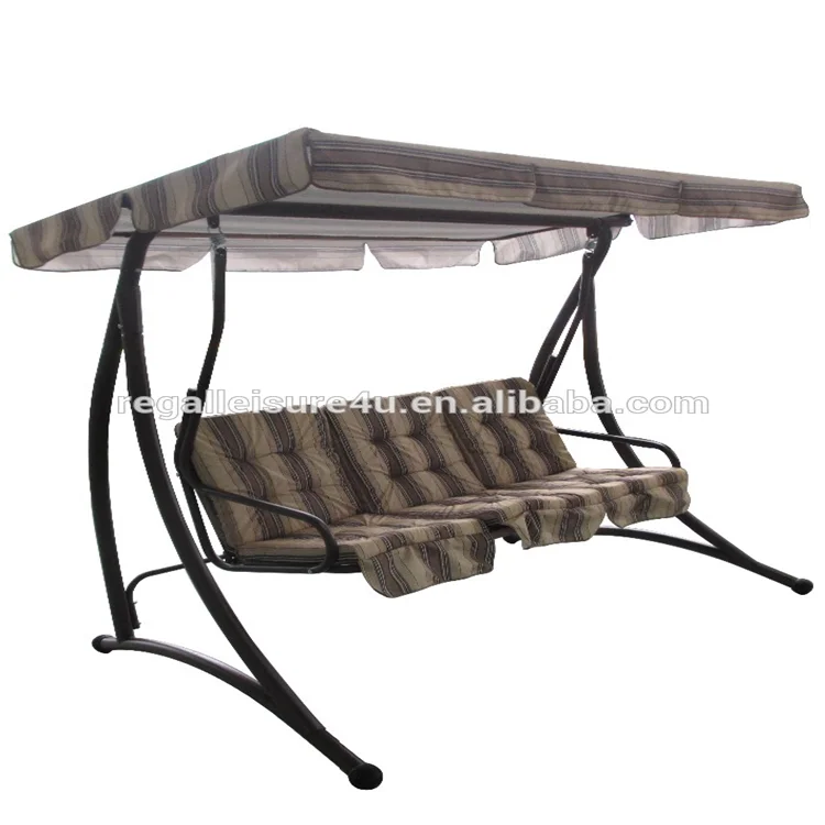 3 Seater Patio Metal Swinging Seat Bench Garden Swing Chair RLC097-4