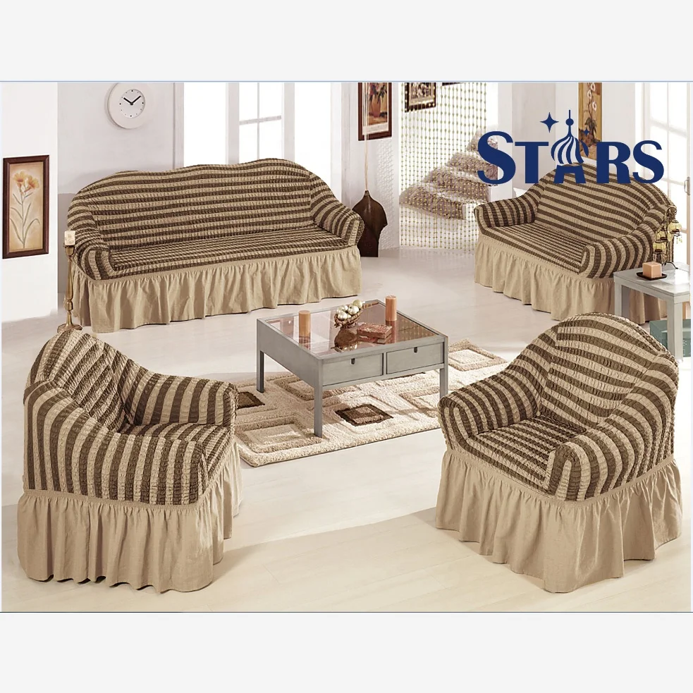 New fashion style high elastic couch cover bi-color sofa cover sets 3 seater