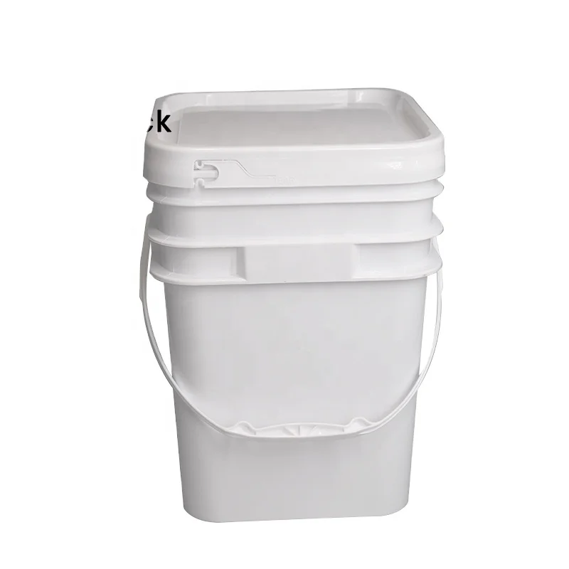 Заводская поставка, Квадратный пластиковый ковш с крышками для пищевых продуктов 8L, 10L, 15L, 20L
