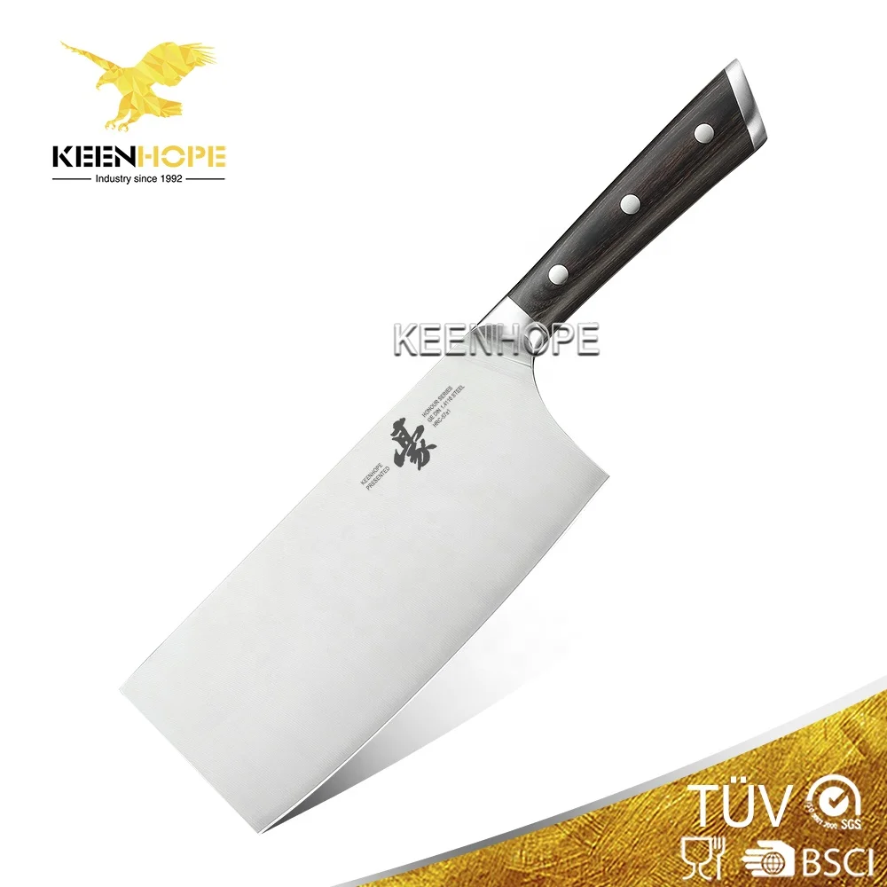Stunning 7 inch Cleaver knife Chinese Cleaver Germany Din 1.4116 Stainless Steel 60HRC Wooden Handle Kitchen Knife HEROISM