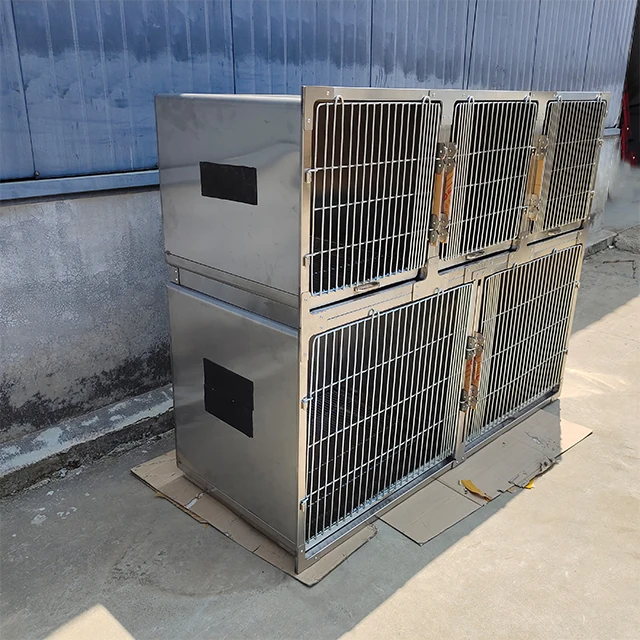 Metal pet dog cage For Vet Medical Stainless Steel dog kennels cages cat rabbit cage
