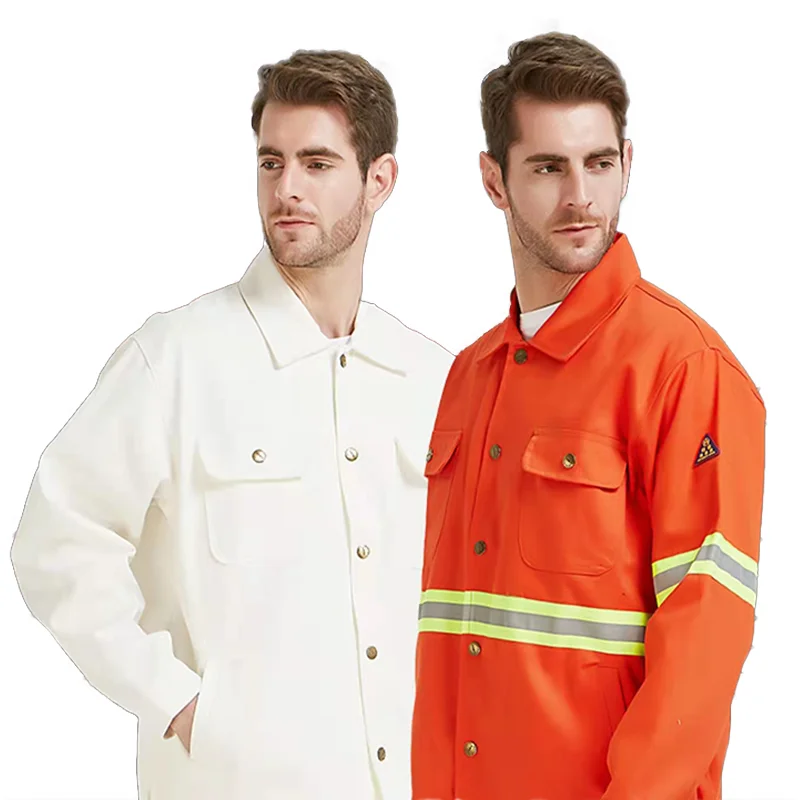 Customizable Cotton Fire Retardant Working Clothes with Reflective Strips Welding Clothing