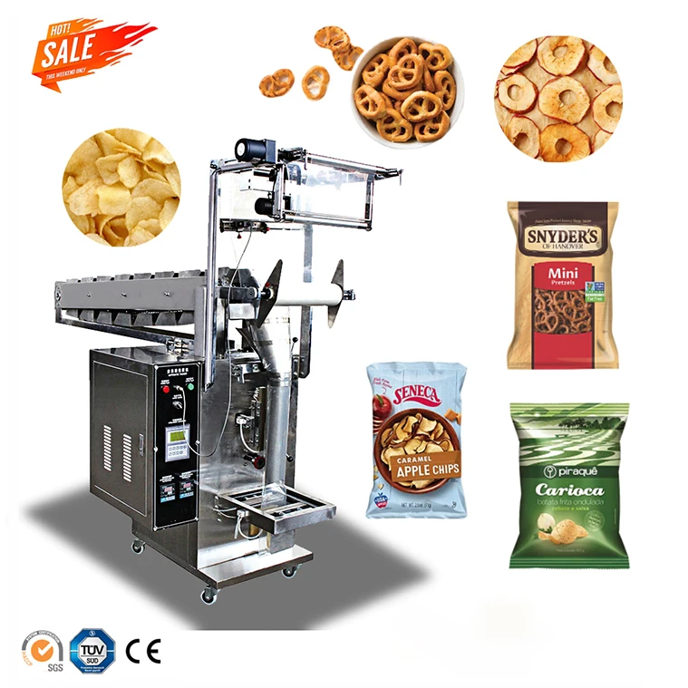semi automatic chain bucket granule Packaging snack jelly chips Frozen Dried Fruit Vegetable filling sealing packing machine