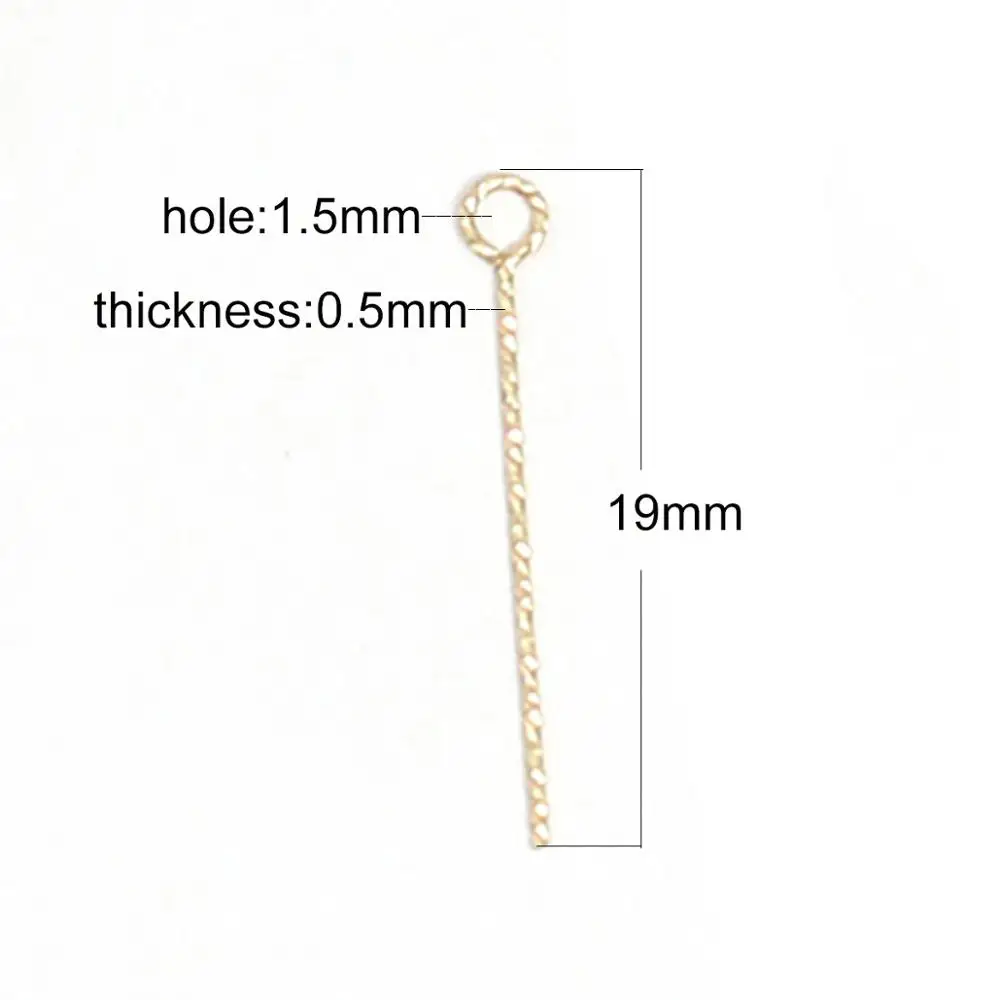Beadsnice  Gold Filled Eyepins Eye Pins Headpins for Beading Pendant Bail Bulk Jewelry Supplies ID39929