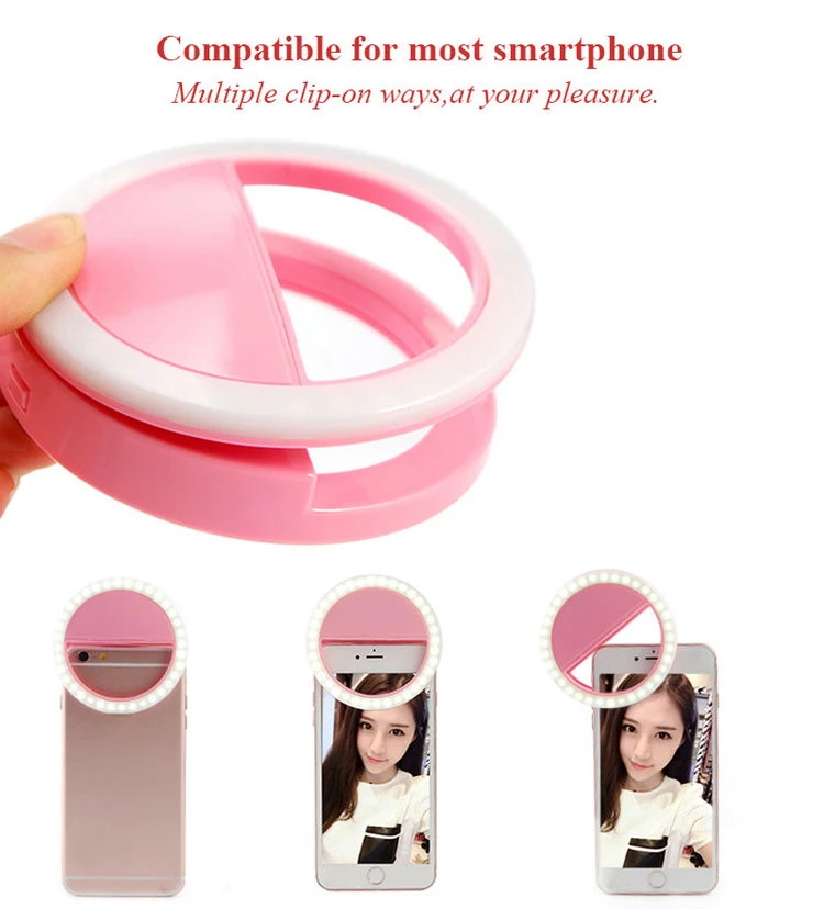 Epsilon Portable Rechargeable 3-level Brightness Makeup Mobile Phone Led Selfie Ring Light For Phone Other Mobil Phone Accessori