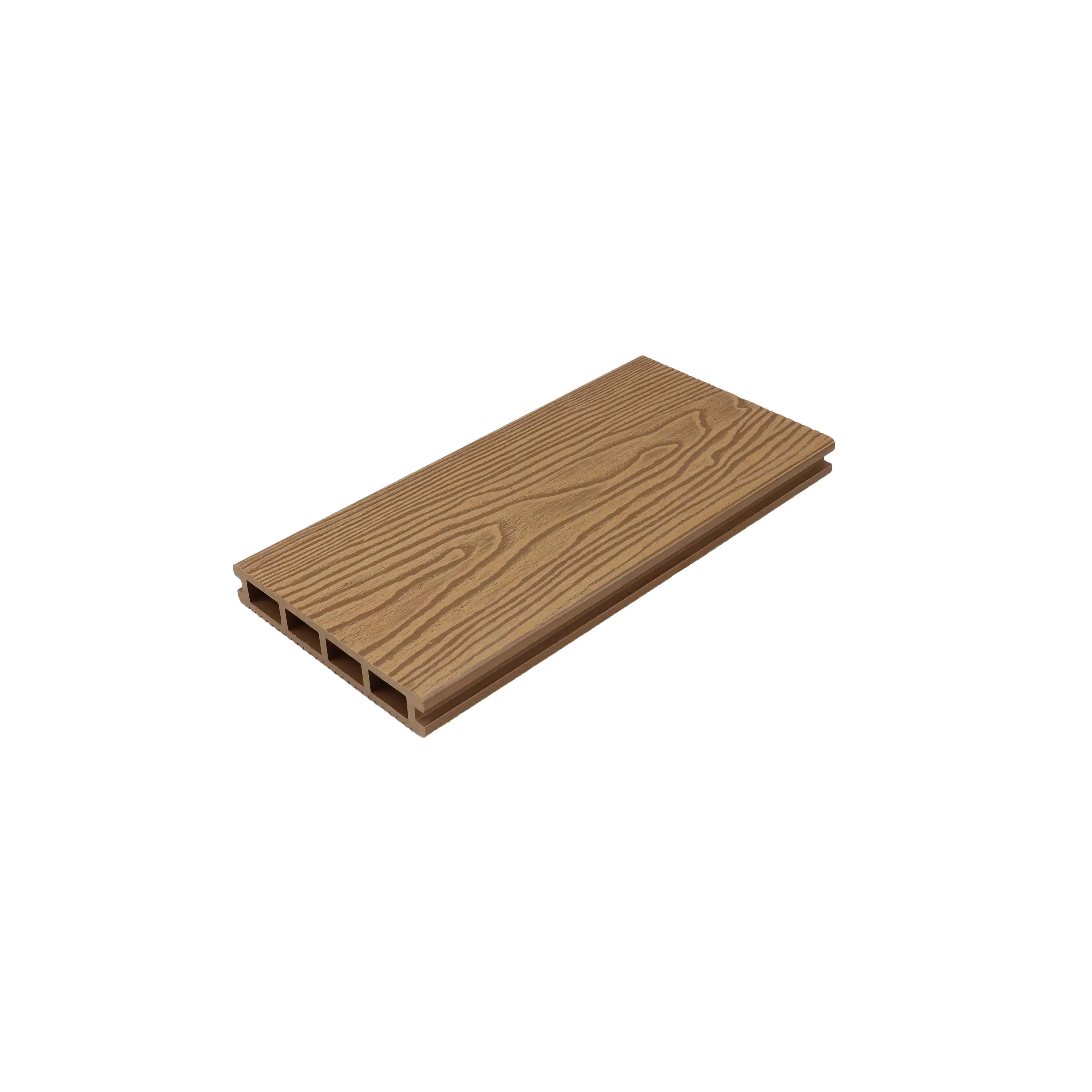 New technology 3D embossed co-extrusion outdoor plastic wooden decking composite wpc flooring