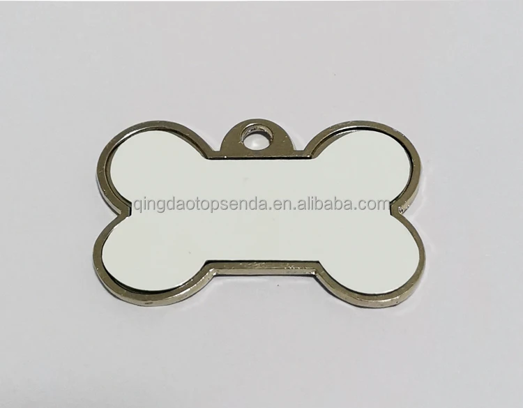 Double sided printing zinc alloy Pendant Blank Keychain Metal Bone Sublimation Dog tag keychain