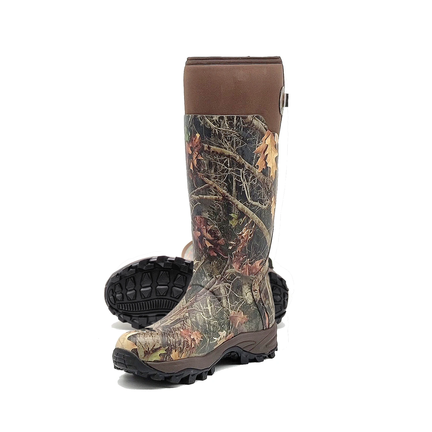 Top quality customized 100% waterproof vulcanized  wellington camouflage rubber neoprene hunting boots for men