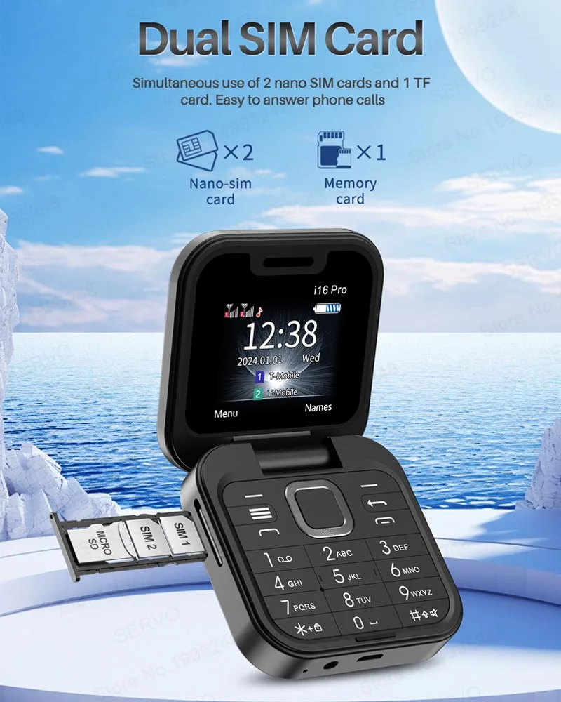 Mobile phone new i16 pro dual card non-smartphone flip machine button elderly machine student small mobile phone