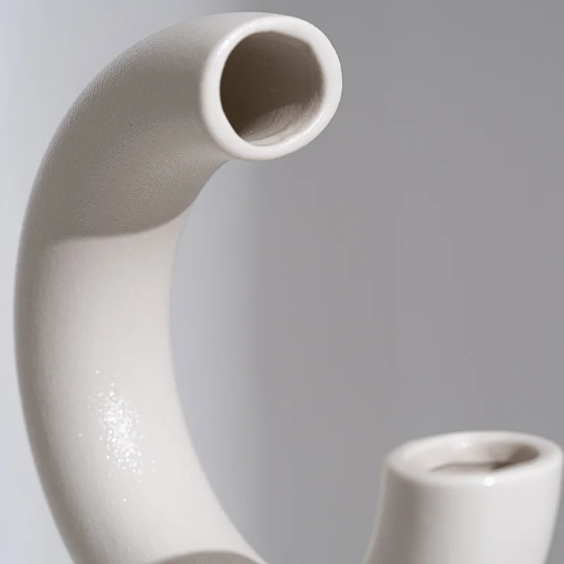 nordic ins modern decorative home accessories decoration vase set ceramic art crafts vase white ceramic flower vase